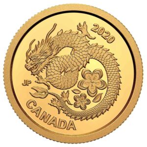2020 Canada 1 Gram Lucky Flower Dragon .9999 Gold Proof Coin