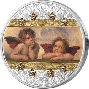 2020 Cook Islands 3 Ounce Raffaello Sanzio - Angels of Sistine Madonna Silver Coin