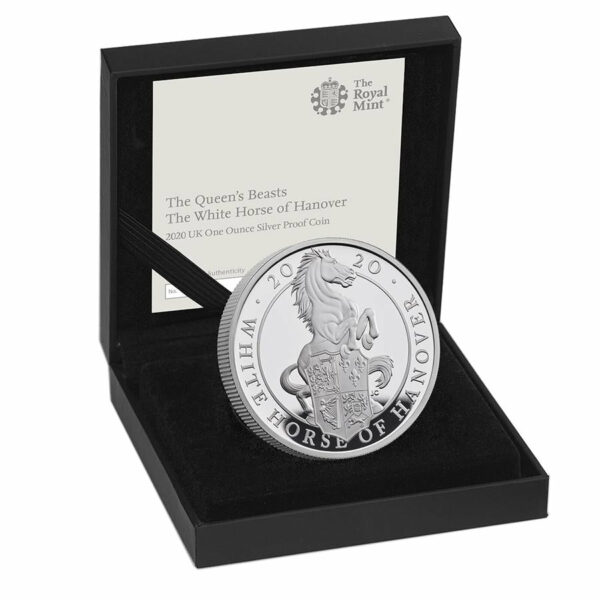2020 Great Britain 1 Ounce White Horse of Hanover Queen's Beasts Silver Proof Coin