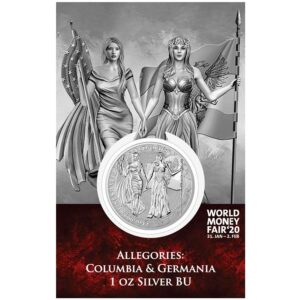 World Money Fair Edition Allegories Columbia & Germania Silver Round