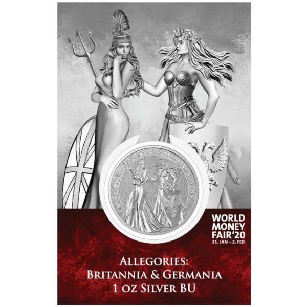 2019 1 Ounce Allegories - Britannia & Germania Silver Round World Money Fair Edition