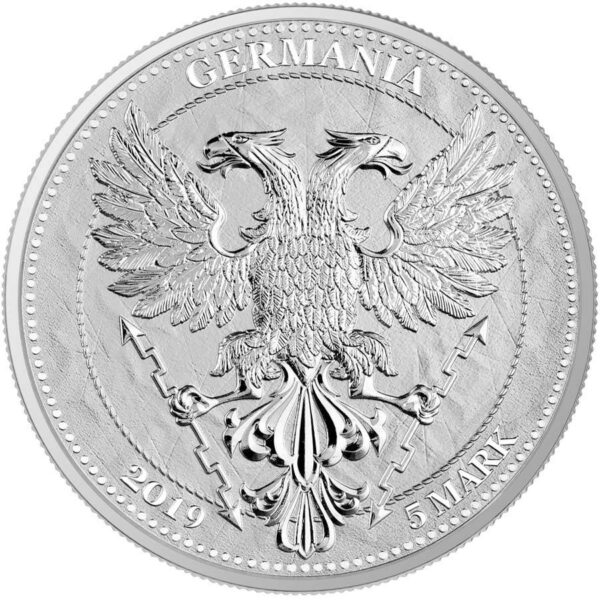 2019 Germania Mint 1 Ounce WMF 2020 Oak Leaf 5 Marks Silver Round