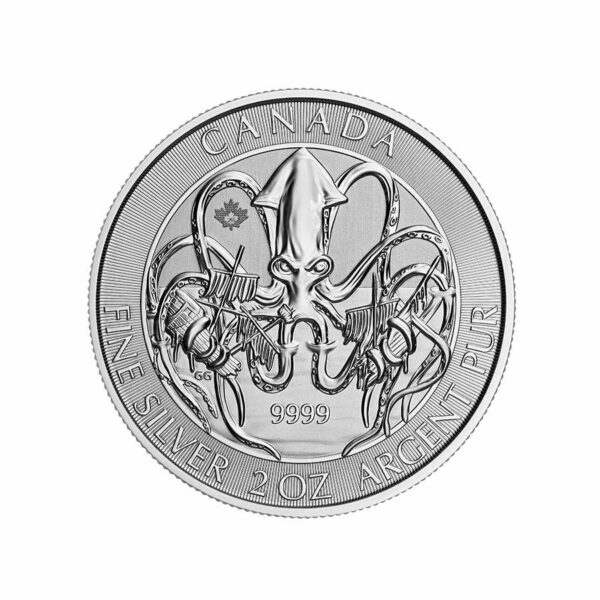 2020 Canada 2 Ounce Kraken Creatures of the North .9999 Silver Coin