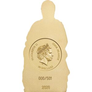 2020 Cook Islands Madonna of Bruges Gold Gilded Silk Finish Silver Coin