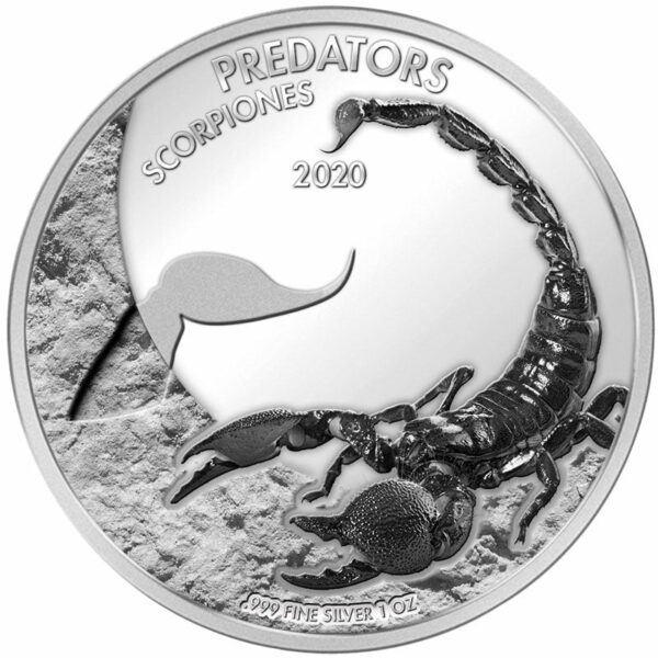 2020 Democratic Congo 1 Ounce Predators Scorpion .999 Silver Coin