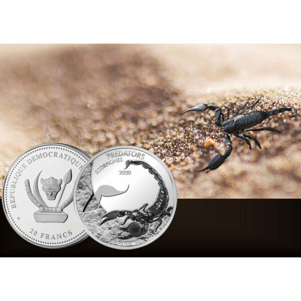 2020 Democratic Congo Scorpion Silver Coin