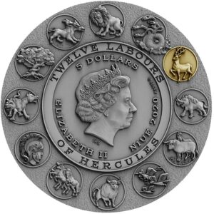 2020 Niue 2 Ounce Twelve Labours of Hercules - Ceryneian Hind Silver Coin