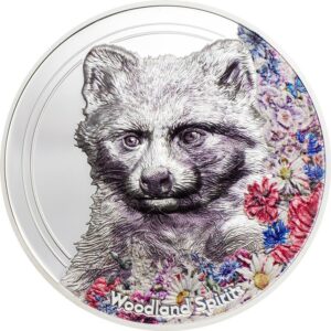 2020 Mongolia Woodland Spirits Raccoon Dog High Relief Silver Proof Coin