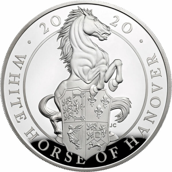 2020 UK 5 Ounce White Horse of Hanover Queen's Beasts Silver Proof Coin