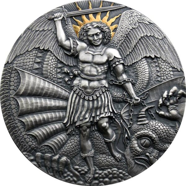 2020 Cameroon 3 Ounce Apocalypse St. Michael & the Dragon High Relief Silver Coin