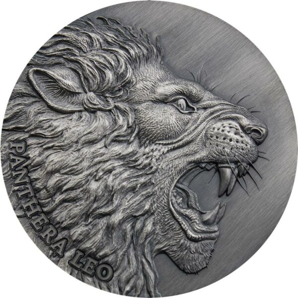 2020 Cameroon 2 Ounce Panthera Leo Expressions of Wildlife Silver Coin