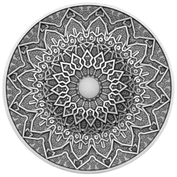 2020 Fiji 3 Ounce Mandala Art Persian Ultra High Relief Antique Finish Silver Proof Coin