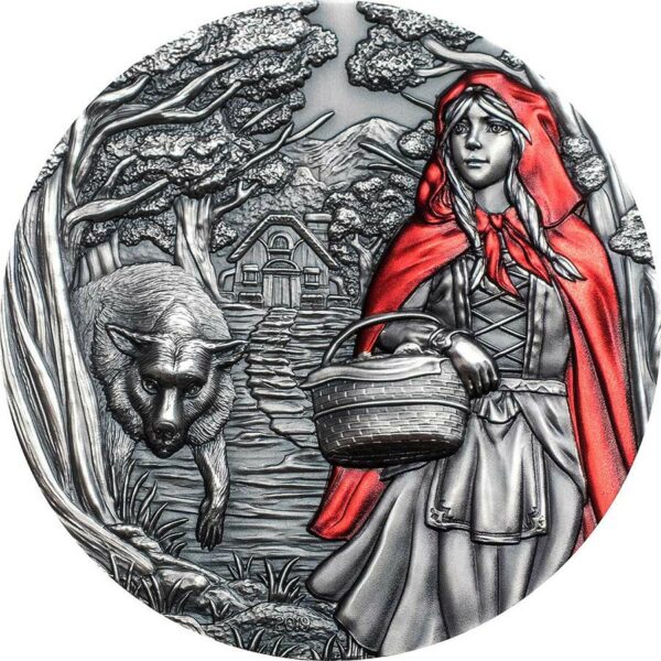 2019 Cook Islands 3 Ounce Little Red Riding Hood Ultra High Relief Silver Coin