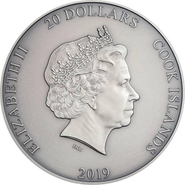 2019 Cook Islands 3 Ounce Zhong Kui Asian Mythology Silver Coin
