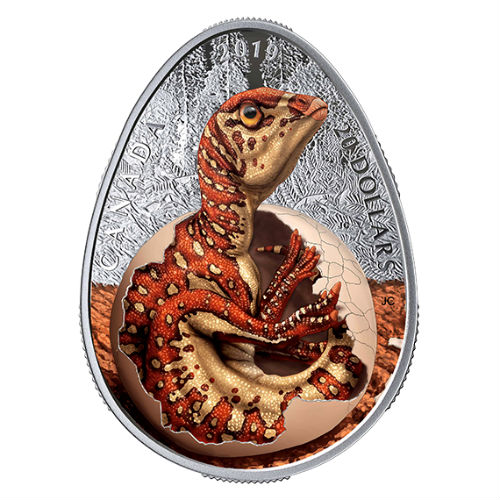 2019 Canada 1 Ounce Hatching Hadrosaur Glow in the Dark Silver Proof Coin