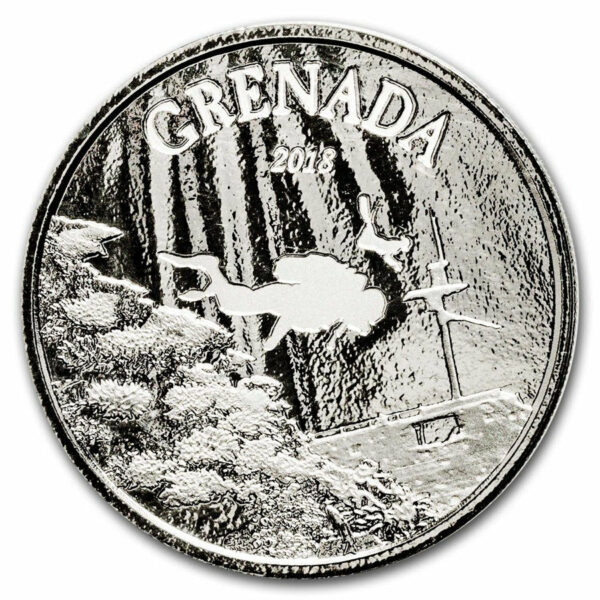 2018 Grenada 1 Ounce Diving Paradise EC8 Proof-Like Silver Coin