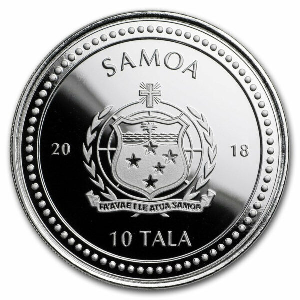 2018 Samoa 1 Ounce Seahorse Reverse Proof Silver Coin