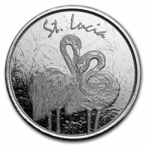 2018 St. Lucia 1 Ounce Flamingo EC8 Proof-Like Silver Coin