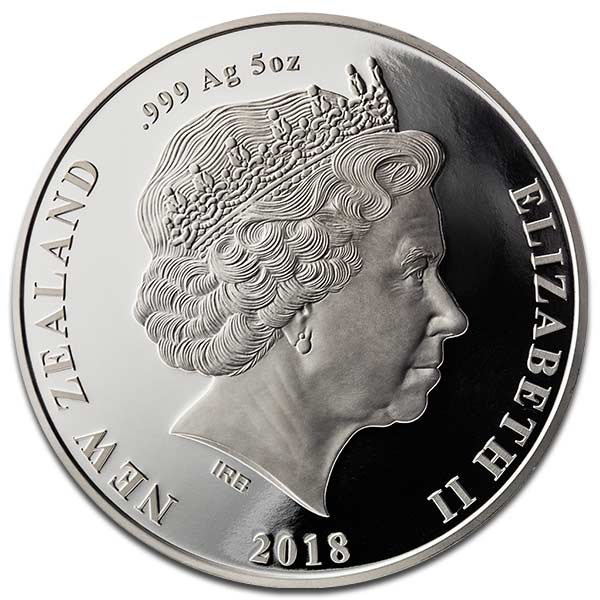 2018 New Zealand 5 Ounce Kiwi Silver Proof Coin