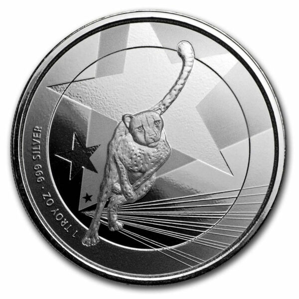 2019 Cameroon 1 Ounce Cheetah Proof-Like .999 Silver Coin