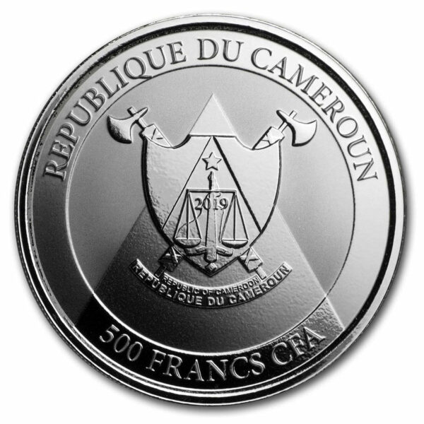 2019 Cameroon 1 Ounce Cheetah Proof-Like Silver Coin