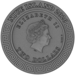 2020 Niue 2 Ounce Gods Apollo High Relief Silver Coin