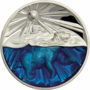 2020 Cameroon 4 Ounce Story of the Earth Polar Bear Ultra High Relief Silver Coin