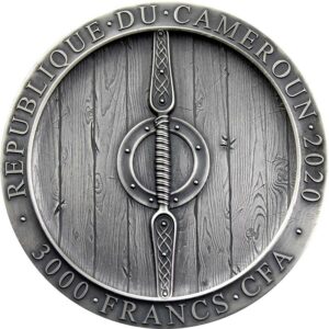 2020 Cameroon 3 Ounce Legendary Warriors Viking Axeman High Relief Silver Coin