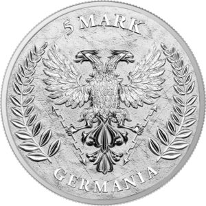 2020 Germania 1 Ounce Lady Germania 5 Marks  BU Silver Round