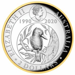 2020 Australia Kookaburra Gold Gilded High Relief Silver Proof Coin