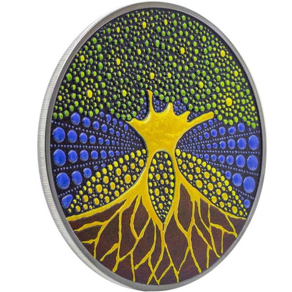 2020 Palau Tree of Life DOT Art Series Black Proof Silver Coin
