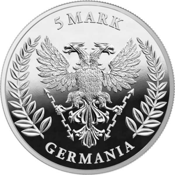 2020 Germania 1 Ounce Lady Germania 5 Marks Silver Proof Round