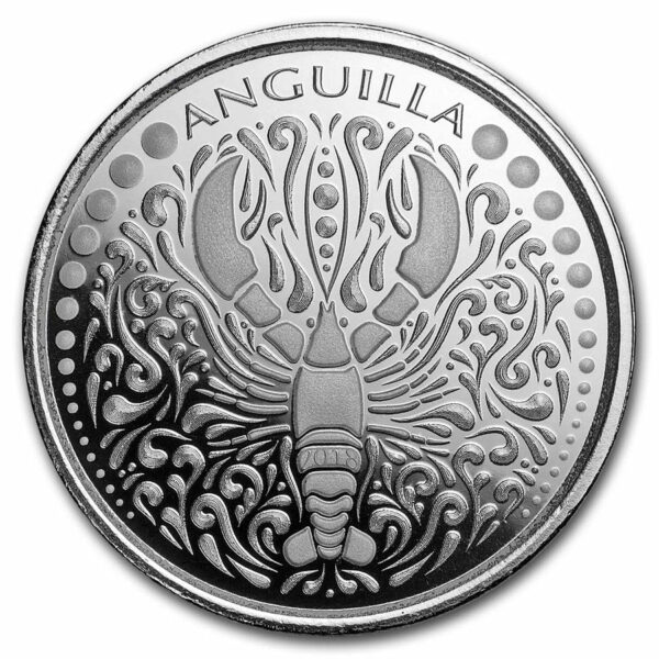 2018 Anguilla 1 Ounce Lobster .999 BU Silver Coin