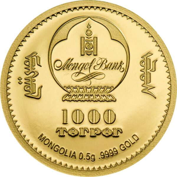 2021 Mongolia Lunar Year of the Ox Gold Proof Coin