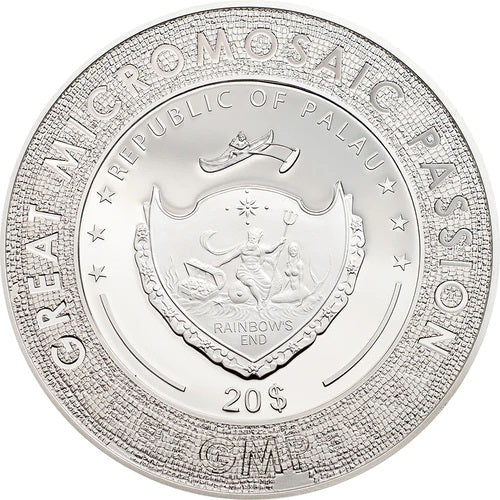 2020 Palau 3 Ounce da Vinci Lady with an Ermine Silver Coin