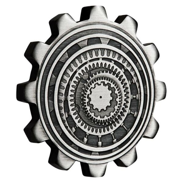 2020 Tuvalu Industry in Motion Antique Finish Silver Coin