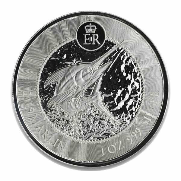 2019 Cayman Islands 1 Ounce Marlin BU Silver Coin