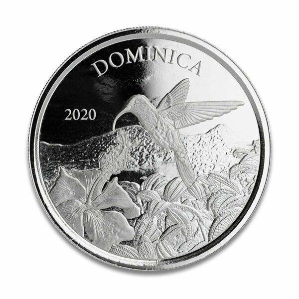 2020 Dominica 1 Ounce Hummingbird EC8 .999 BU Silver Coin