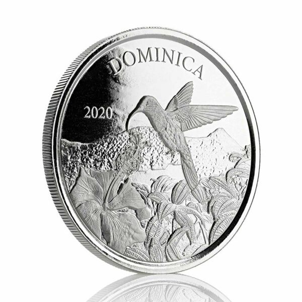 2020 Dominica 1 Ounce Hummingbird BU Silver Coin