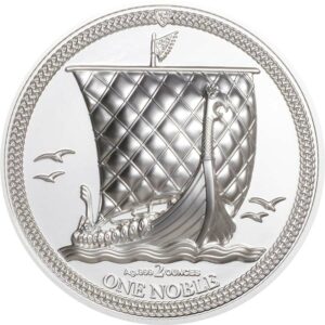 2020 Isle of Man 2 Ounce One Noble Piedfort High Relief Silver Proof Coin