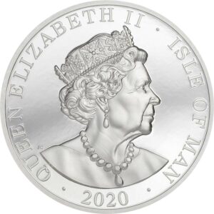 2020 Isle of Man 2 Ounce One Noble Piedfort High Relief Silver Coin