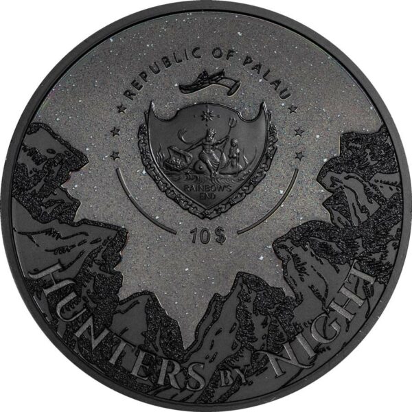 2020 Palau 2 Ounce Hunters by Night Black Panther Silver Coin