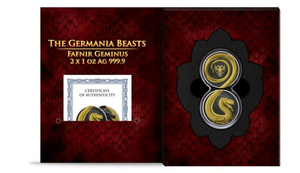 Germania Beasts Fafnir "Geminus" 5 Marks BU Silver Round