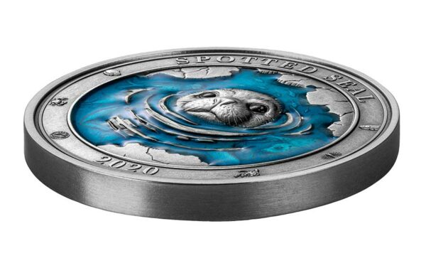 2020 Barbados 3 Ounce Underwater World Spotted Seal Silver Coin