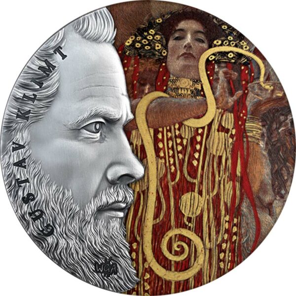 2020 Ghana 2 Ounce Gustav Klimt World's Greatest Artists Colored Silver Coin