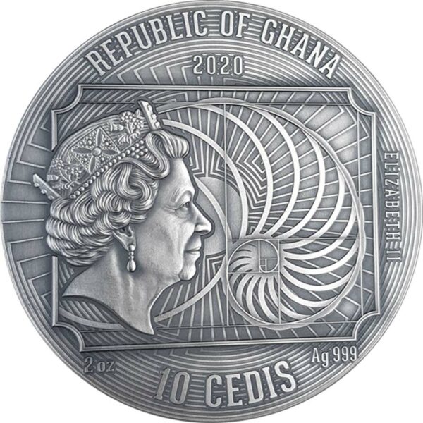 2020 Ghana 2 Ounce Gustav Klimt World's Greatest Artists Silver Coin