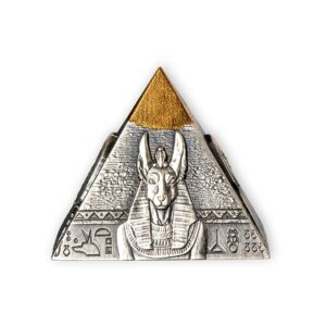 2021 Djibouti 5 Ounce Khafre Pyramid of Giza Gilded Silver Coin
