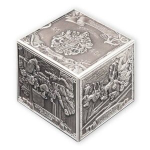 2021 Gibraltar 1 Kilogram Journey of Marco Polo 3D Cube Silver Coin