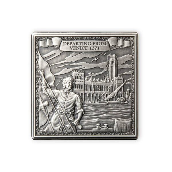 2021 Gibraltar 1 Kilogram Journey of Marco Polo Antique Silver Coin