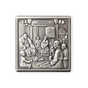 2021 Gibraltar 1 Kilo 750th Anniversary Journey of Marco Polo 3D Cube Silver Coin
